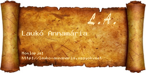 Laukó Annamária névjegykártya